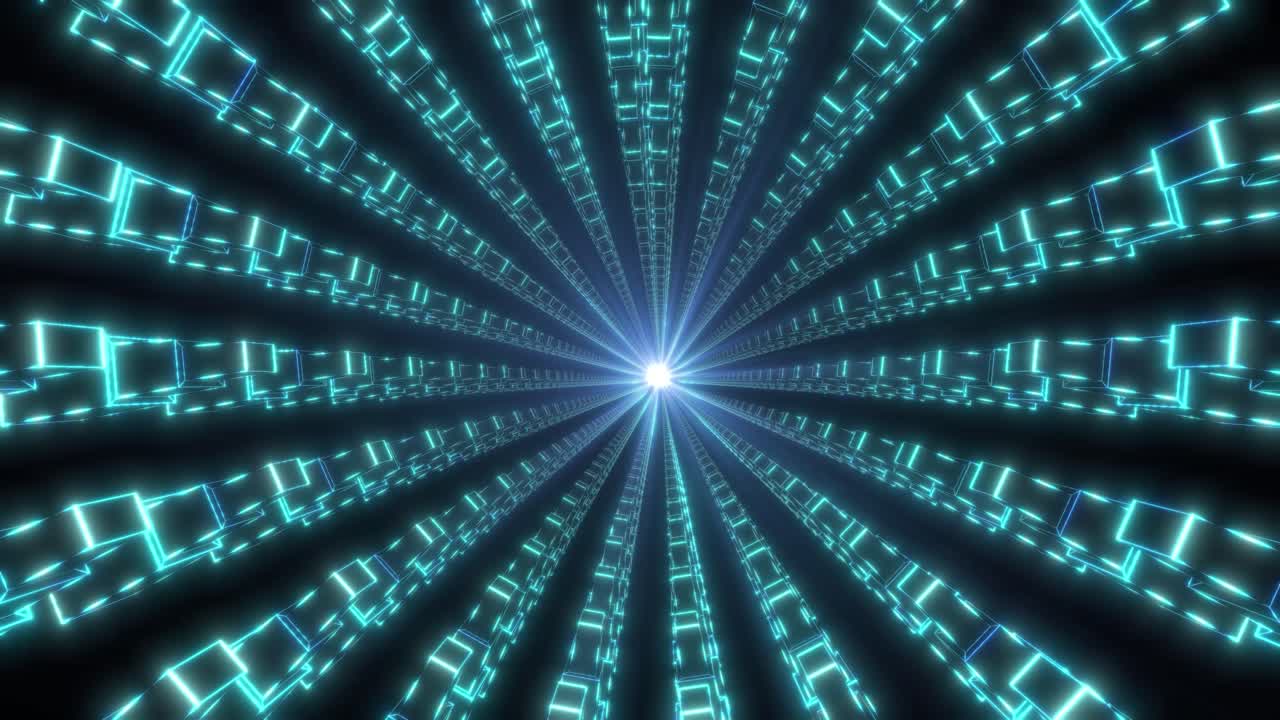 Glowing Neon Tunnel