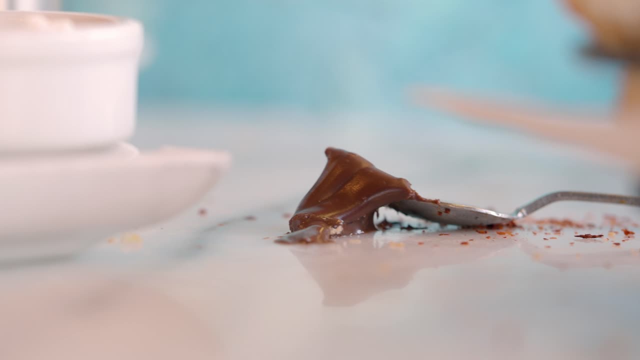 Chocolate Dessert on Spoon