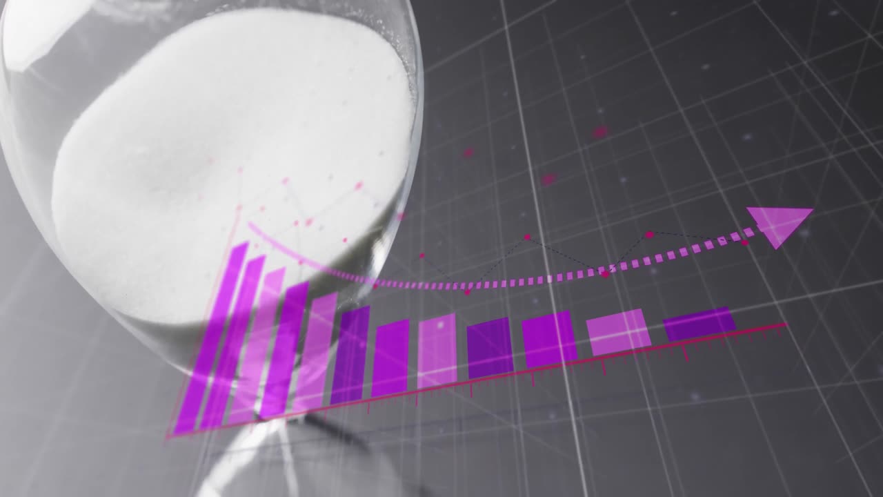 анимация обработки финансовых данных через песочные часы