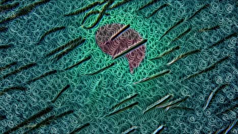 animación 3d de la escuela de peces nadando bajo la superficie del mar con sol en segundo plano.