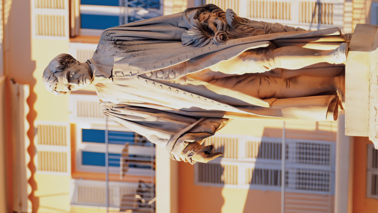 View of the Lord Brougham Statue on the street in daylight in Cannes, France