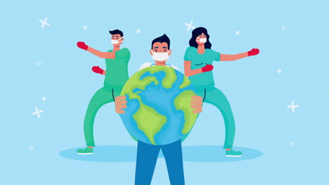 global health workers protecting the earth