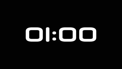 one minute countdown on neuropol bold typography in black and white