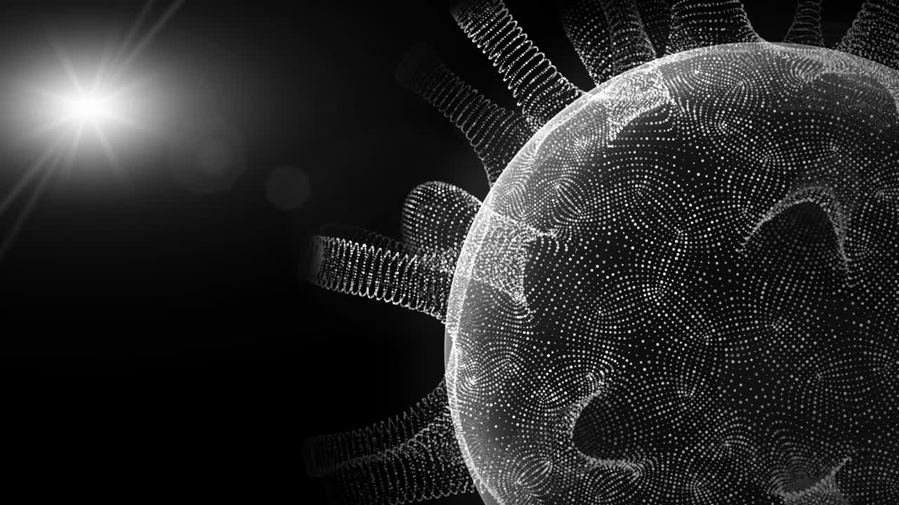 abstract motion graphics - spinning virus (loop)
