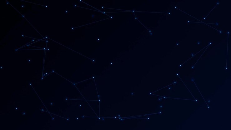Abstract Digital Network Connection with Glowing Blue Nodes