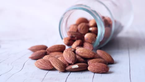 almonds in a glass jar