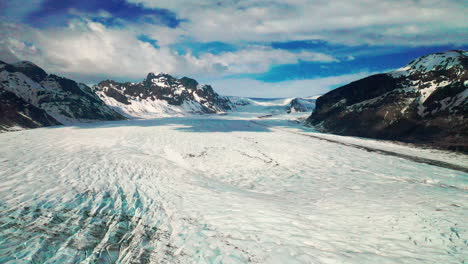 the pure white beautiful skaftafellsjokull glacier outlet in south iceland - aerial