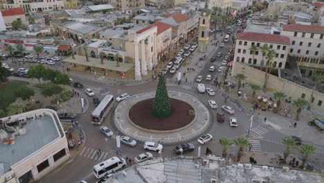 the christmas tree in jaffa tel aviv at sunset - a few days before christmas is still under construction #001