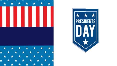 Animation-Der-Farben-Der-Amerikanischen-Flagge-In-Rot,-Weiß-Und-Blau-Mit-Text-Zum-Präsidententag-Auf-Weiß