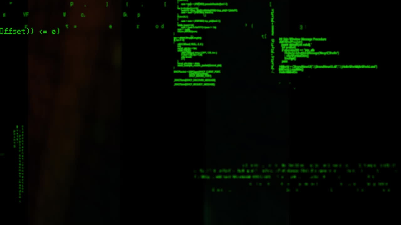 animación del procesamiento de datos y formas sobre fondo negro