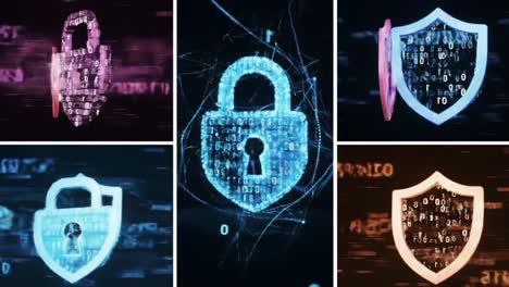 visual representation of cybersecurity: a collection of digital lock imagery highlighting data protection and encryption concepts in the modern digital landscape