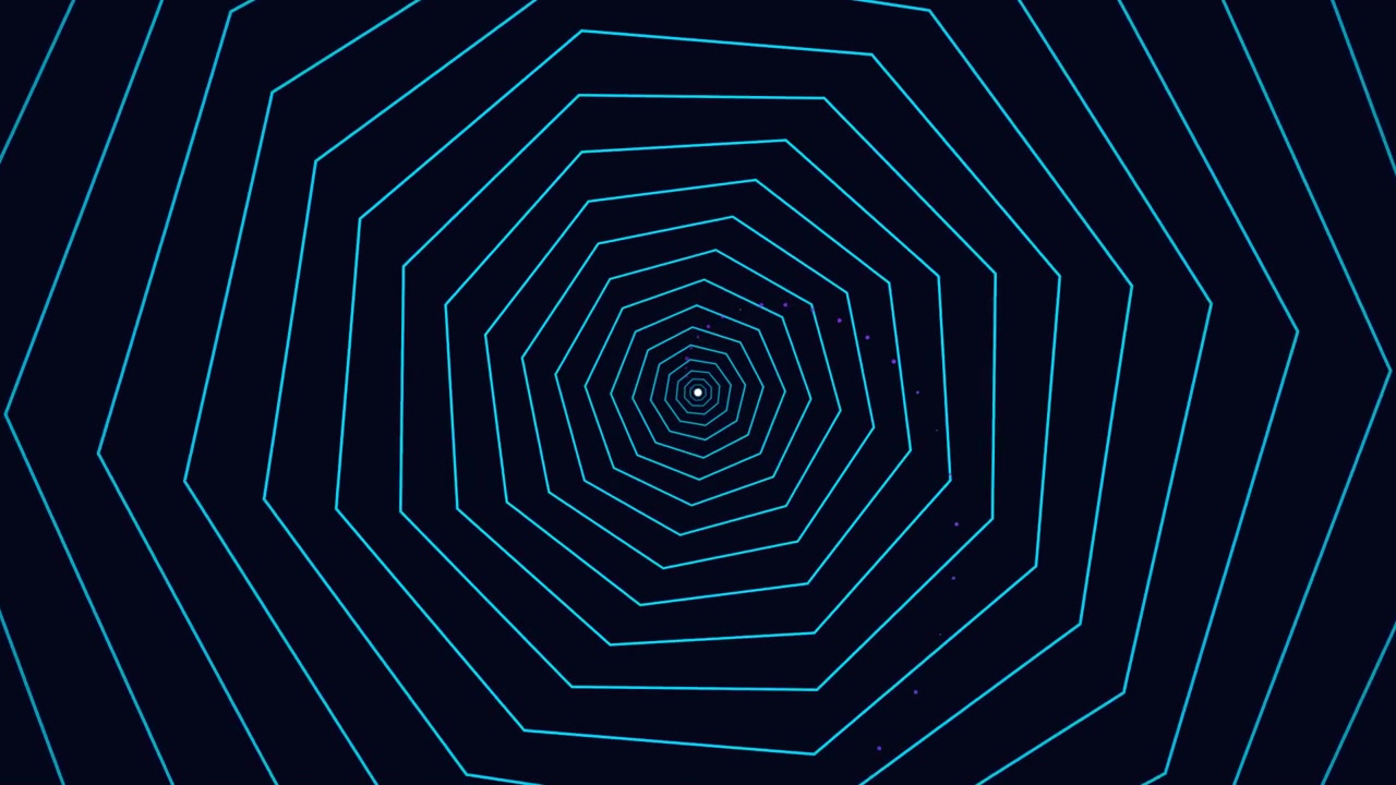 Abstract Motion Background with Pulsing Blue Geometric Octagons