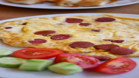 turkish sausage omelette with vegetables