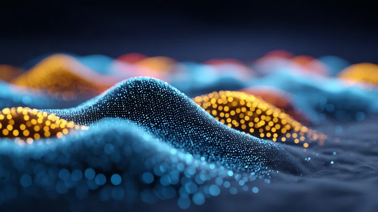 A Stunning Visual Interplay of Colorful Dots Forming Abstract Hills, Creating a Mesmerizing Depth and Texture in an Enigmatic Digital Landscape