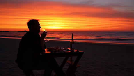 romantic sunset dinner on the beach