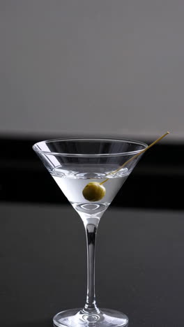 vodka martini with olive