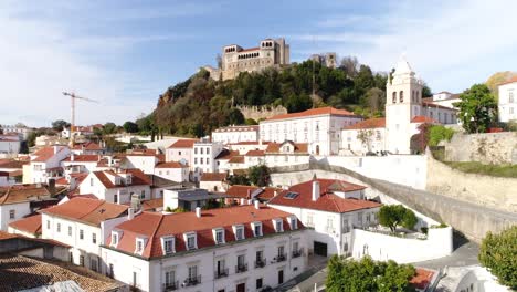 drone view historic city of leiria