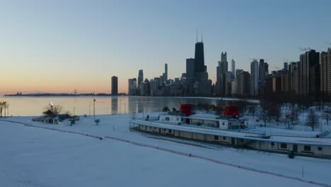 Iconic-View-of-North-Avenue-Beach-Boat-in-Winter