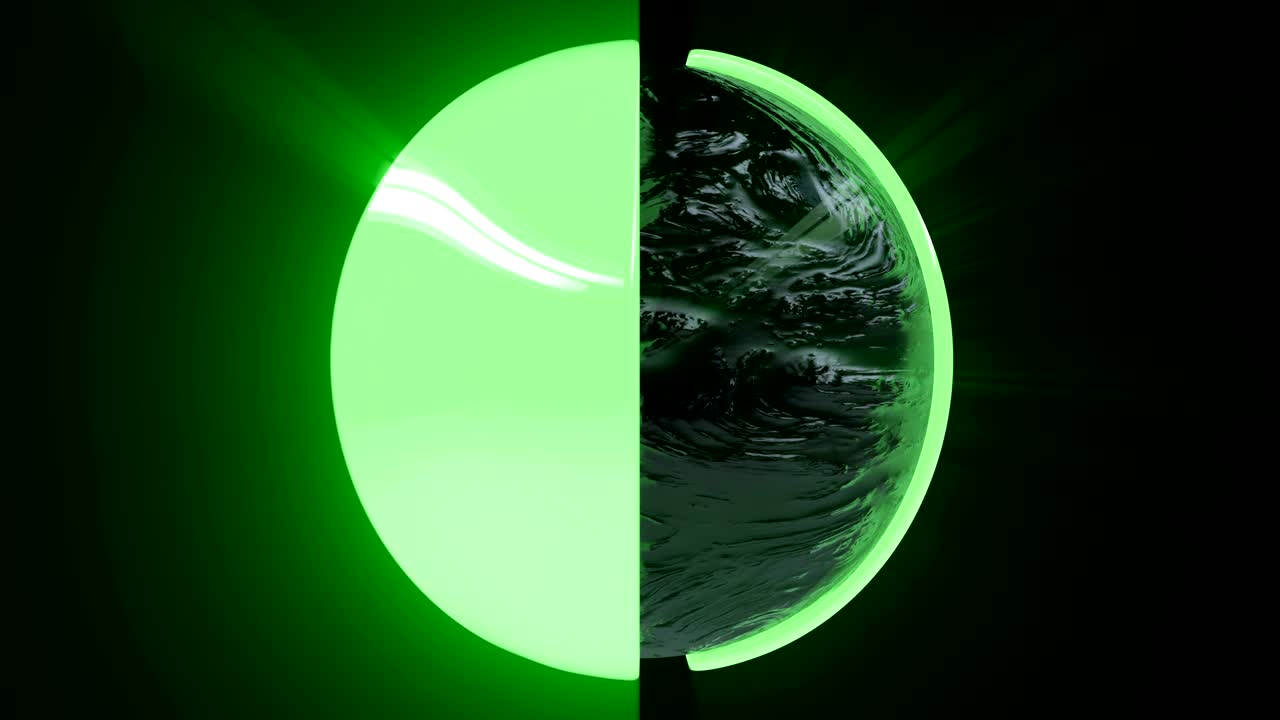 3d вращение футуристического неонового шара, покрытого лепестками с альфа-каналом.