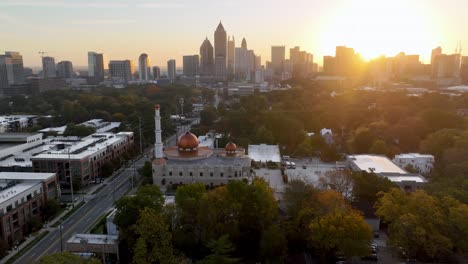 Morgendlicher-Luftstoß-über-Der-Moschee-In-Atlanta,-Georgia