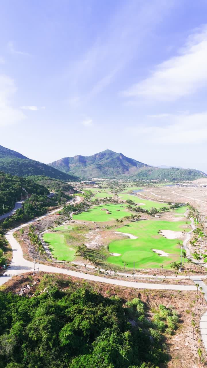 Aerial View Pan of the Coast at Bãi BiểN Bình Tiên.