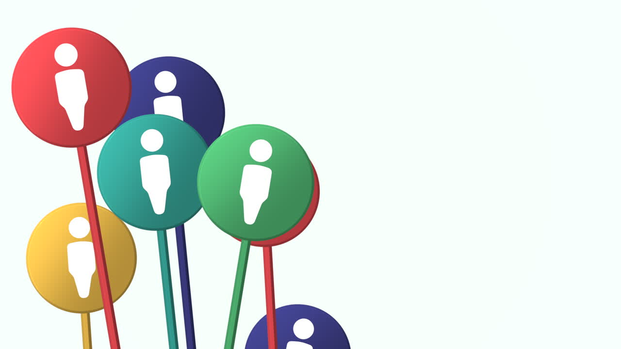 iconos de persona de movimiento en el fondo de red simple 1