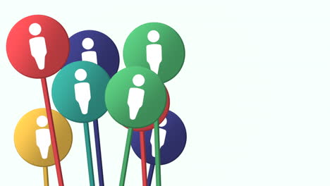 iconos de persona de movimiento en el fondo de red simple 1