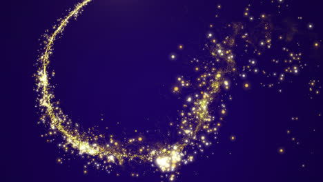 animación de puntos de luz sobre un fondo azul