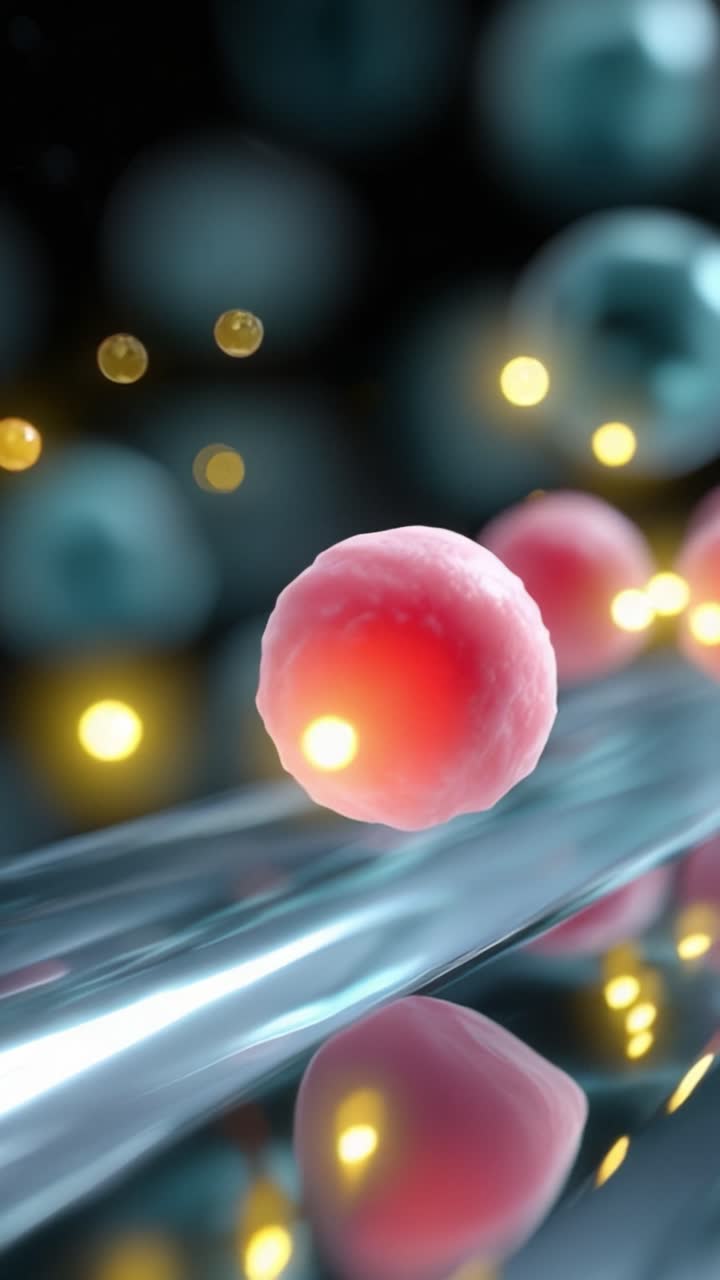 Interazione microscopica tra cellule vivaci: un viaggio affascinante attraverso le dinamiche cellulari e le loro intricate relazioni in un ambiente vivace.