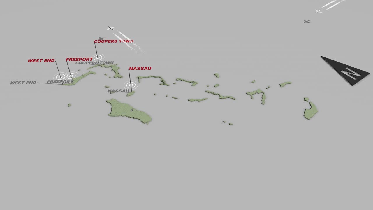 3d 지형 지도 바하마