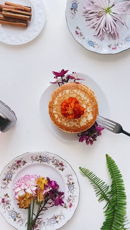 floral pancakes breakfast