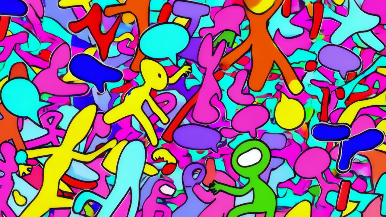 Abstract Colorful People Pattern