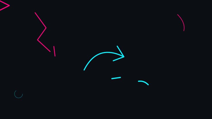 Animated Neon Arrows Drawing on Dark Background