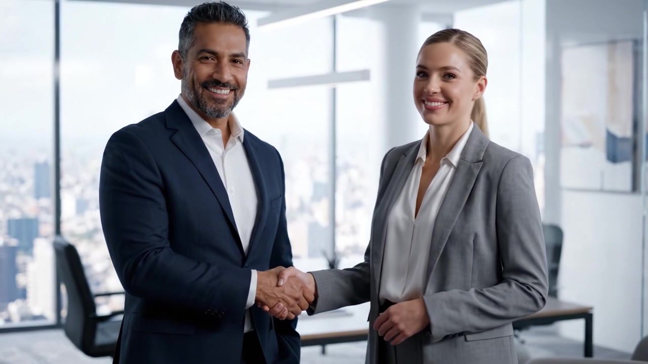 Professional Interaction in a Modern Office Setting, Showcasing Engagement and Positive Atmosphere Between Colleagues in a Corporate Environment