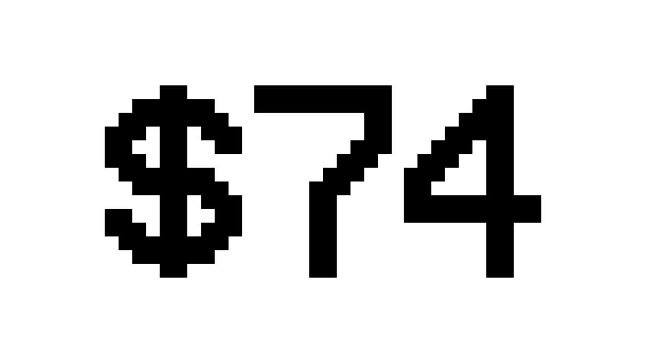 Dollar rising from 0 to 100 - Digital counter number 0-100 - Loading progress bar with percentage - 0-100$ - Count up From 100 to 0