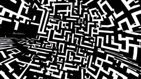 abstract black and white maze pattern