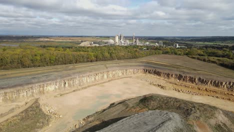 kenton cement works drone view over quarry with factory in background