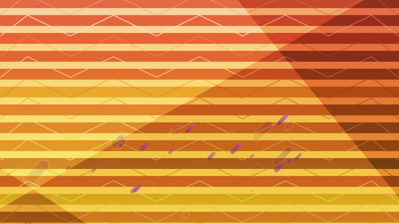 Animation of purple light trails over orange and yellow striped background