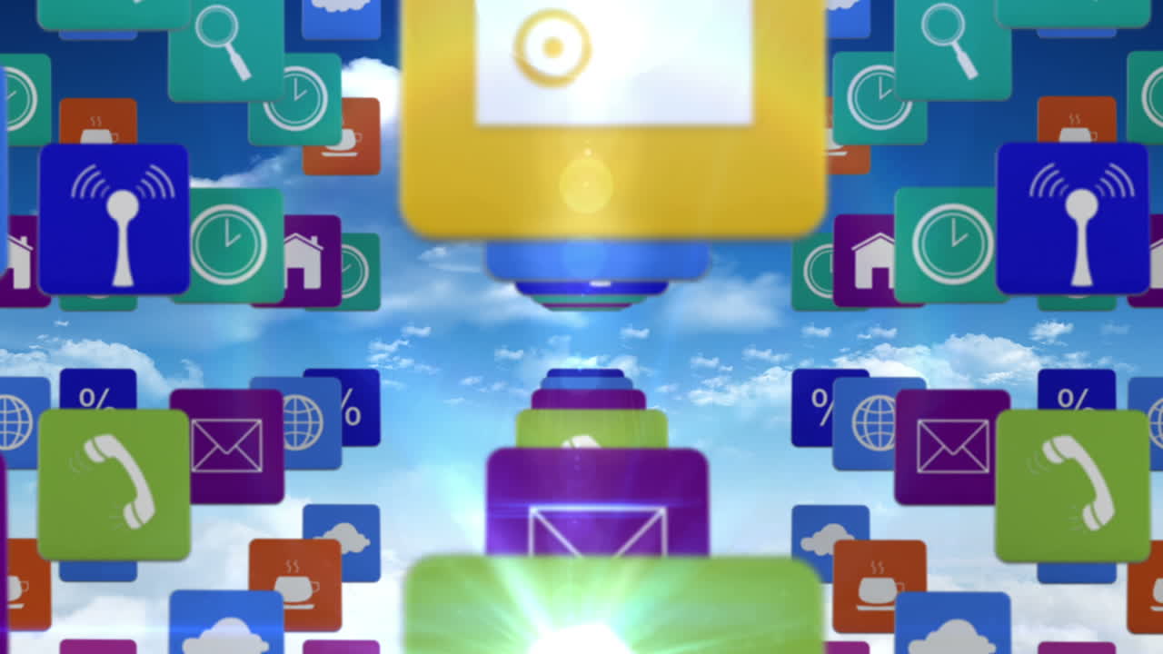 앱 아이콘의 많은 줄