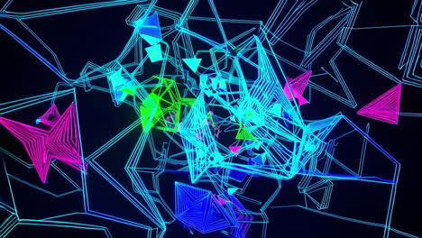 abstract neon geometric network