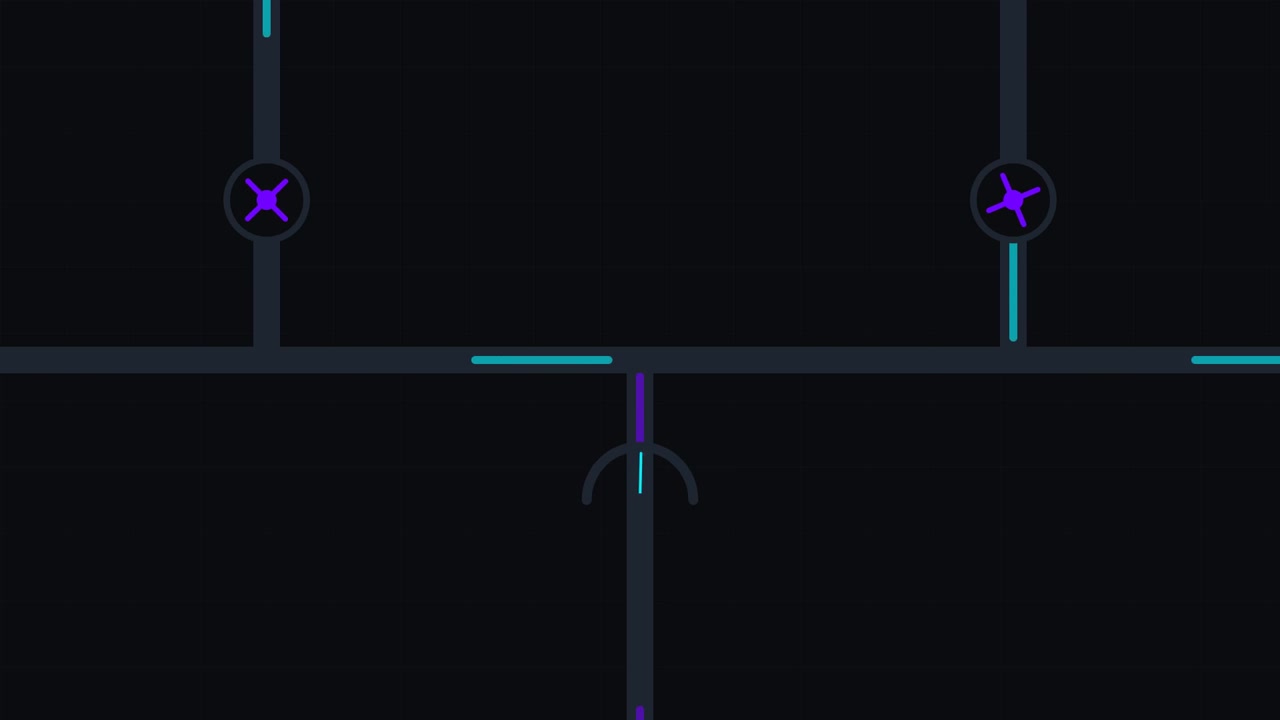 Abstract Motion Graphics with Pulsing Geometric Lines and Nodes