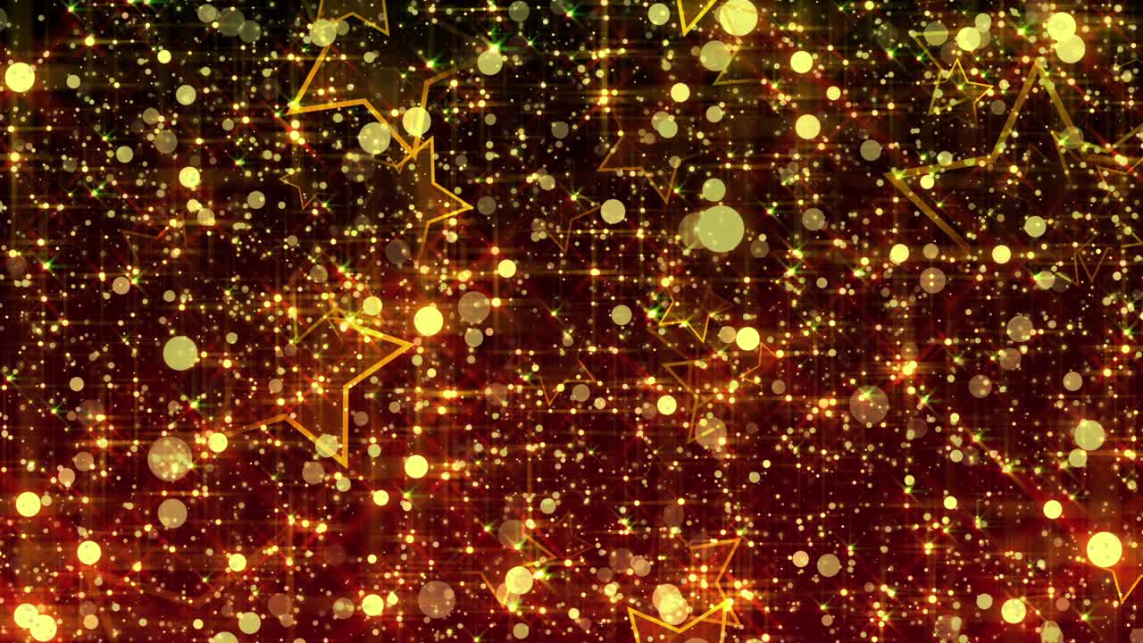 4k 금 입자와 별, 고급스러운 배경