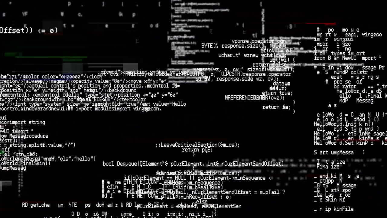 Data processing on black background