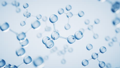 molecules with blue background, 3d rendering.