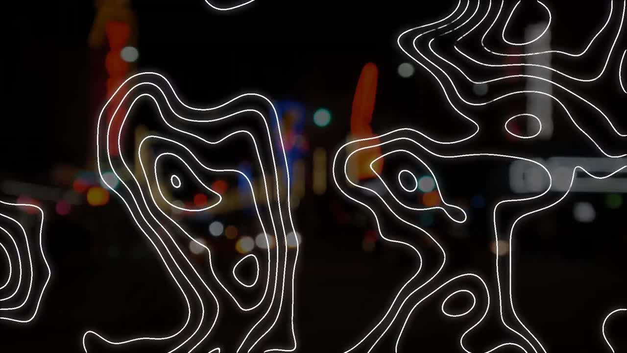 Animation of white lines over blurred background