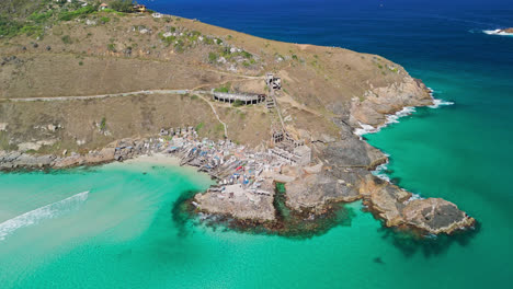 aerial view of old village of arraial do cabo, stunning nature of brazil ocean side