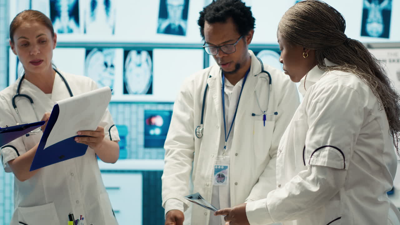 Doctors Analyzing X-Rays in a Hospital Setting