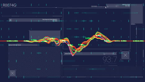 animation of diagrams over data processing on blue background