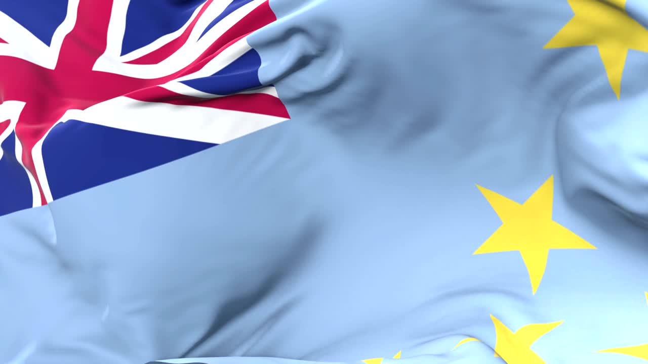 푸른 하늘과 함께 느리게 바람에 tuvalu 발을 흔들고, 루프