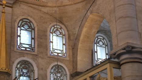 stained glass windows and architecture of a mosque